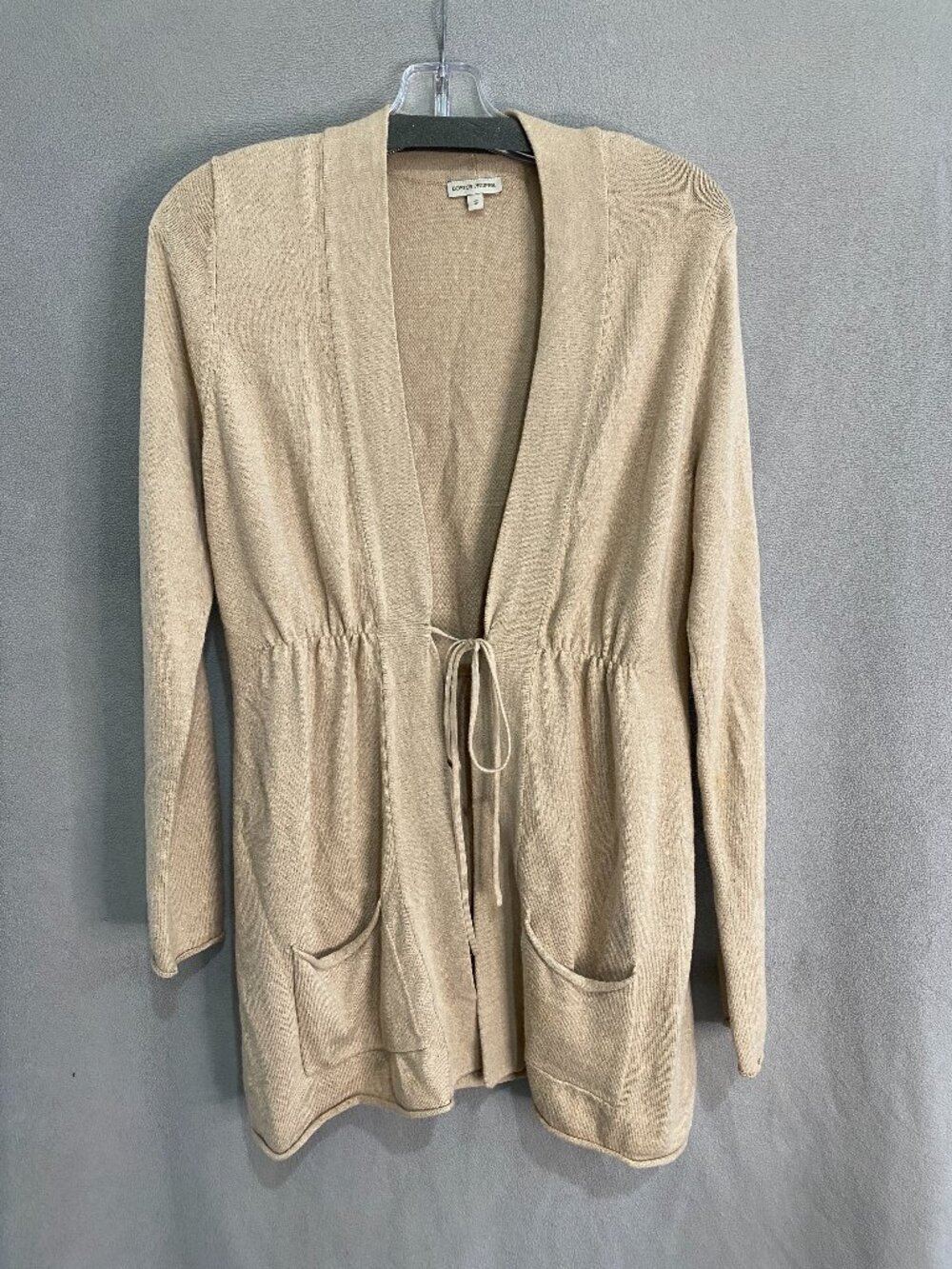 Boston Proper Beige Silk Cashmere Longline Cardigan S Quiet Luxury